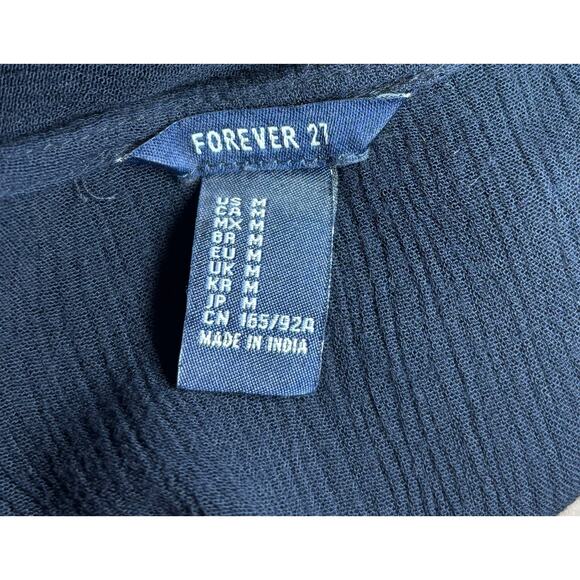 Forever 21 Navy Boho Blue Embroidered Dress - Picture 4 of 4